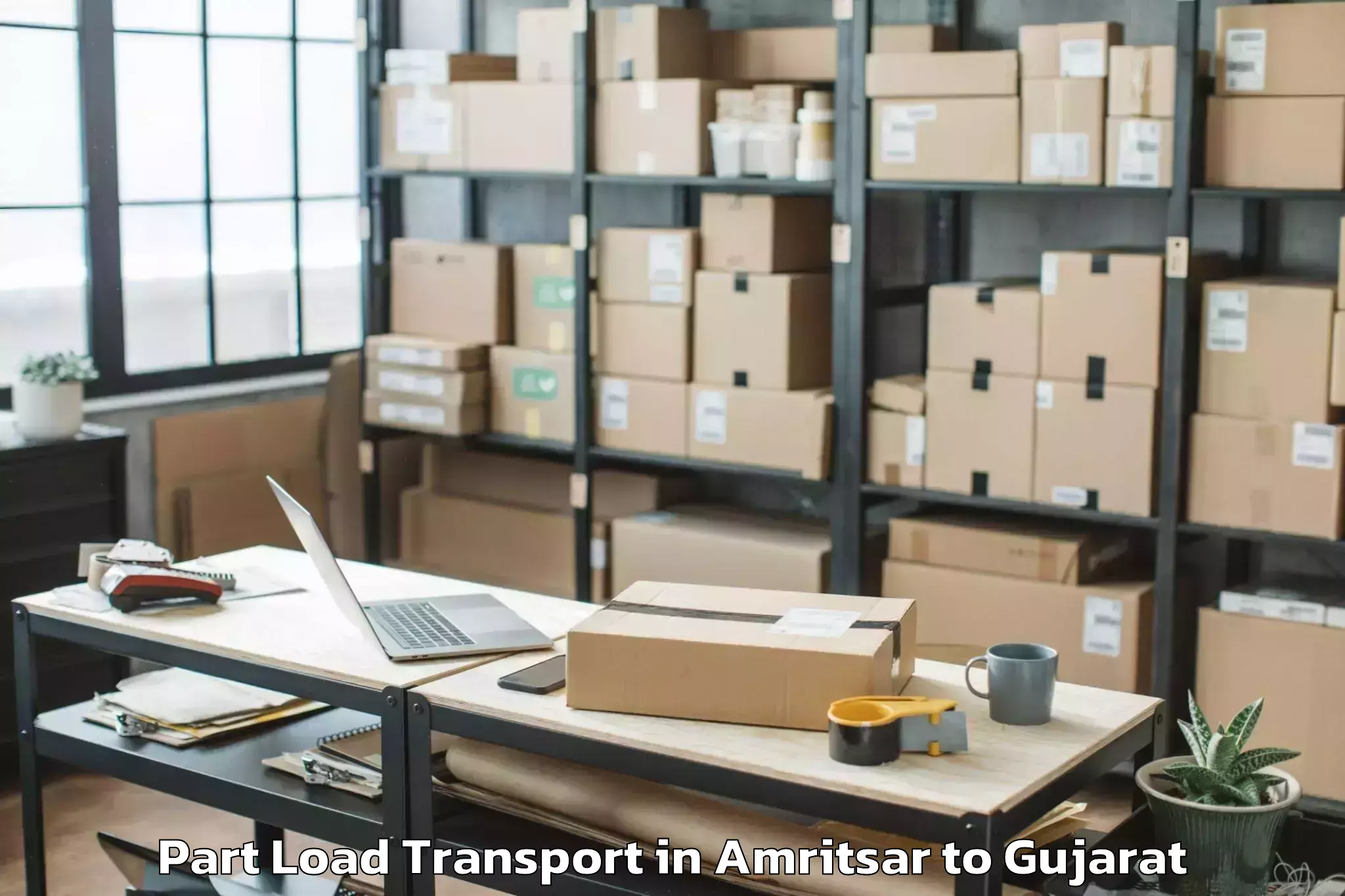 Book Amritsar to Gandhidham Part Load Transport Online